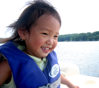 Feeling the breeze in her hair as we cruised along
